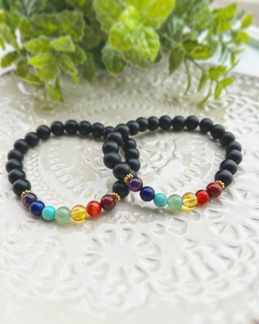 Chakra Beaded Bracelet with Natural Gemstones