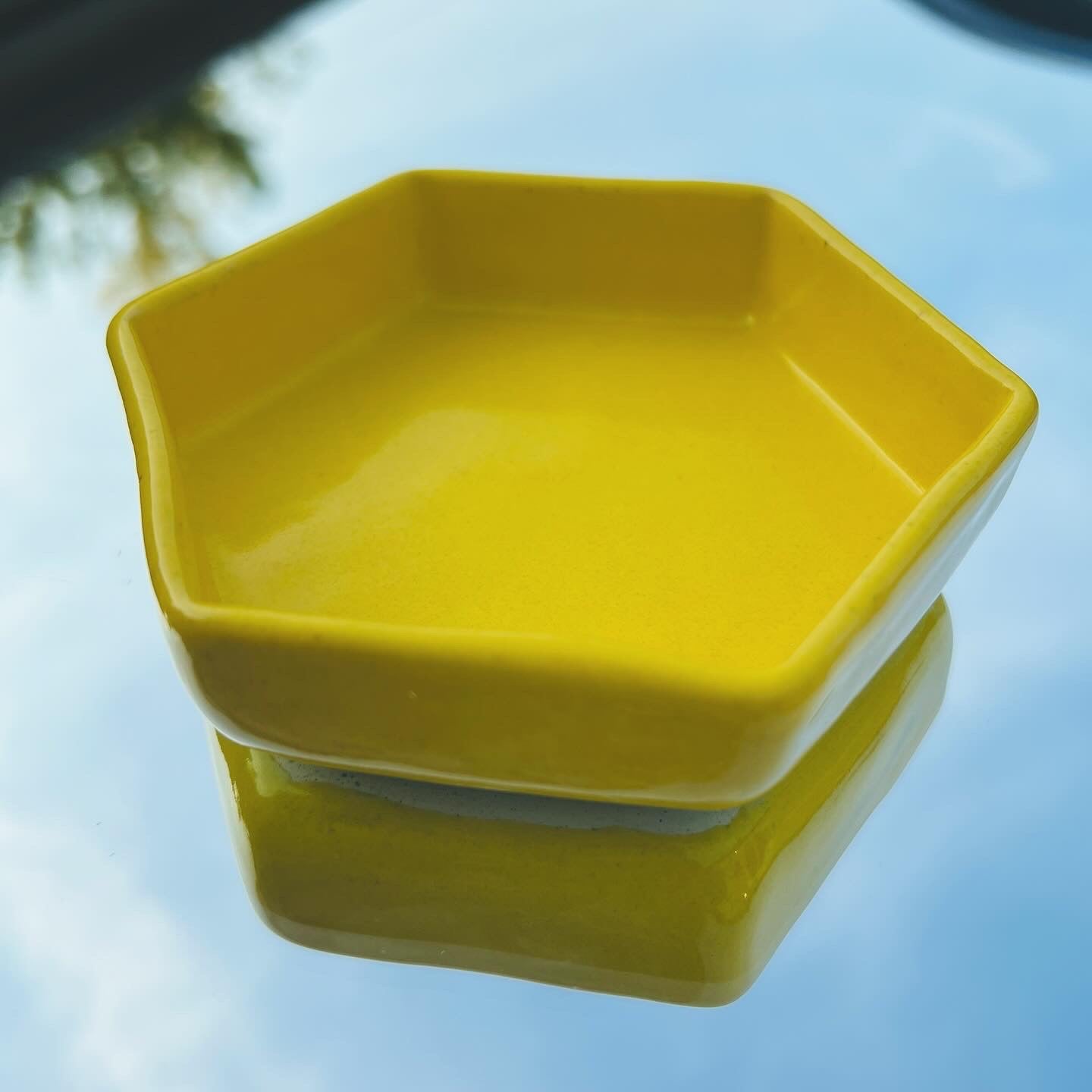 Handmade Pottery Dish - Sunshine Yellow
