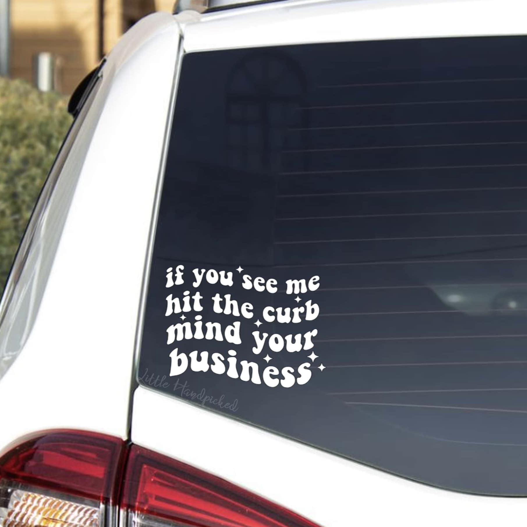 “It's A Beautiful Day To Mind Your Own Business” Funny Vinyl Decal Sticker - White, 5.5x4.9 Inches, For Car, Laptop, Wall