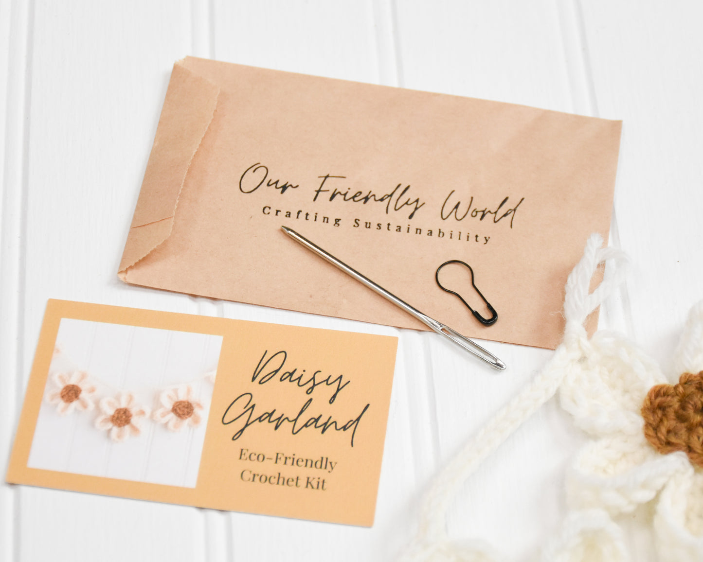 Eco-Friendly Daisy Garland Crochet Kit - DIY