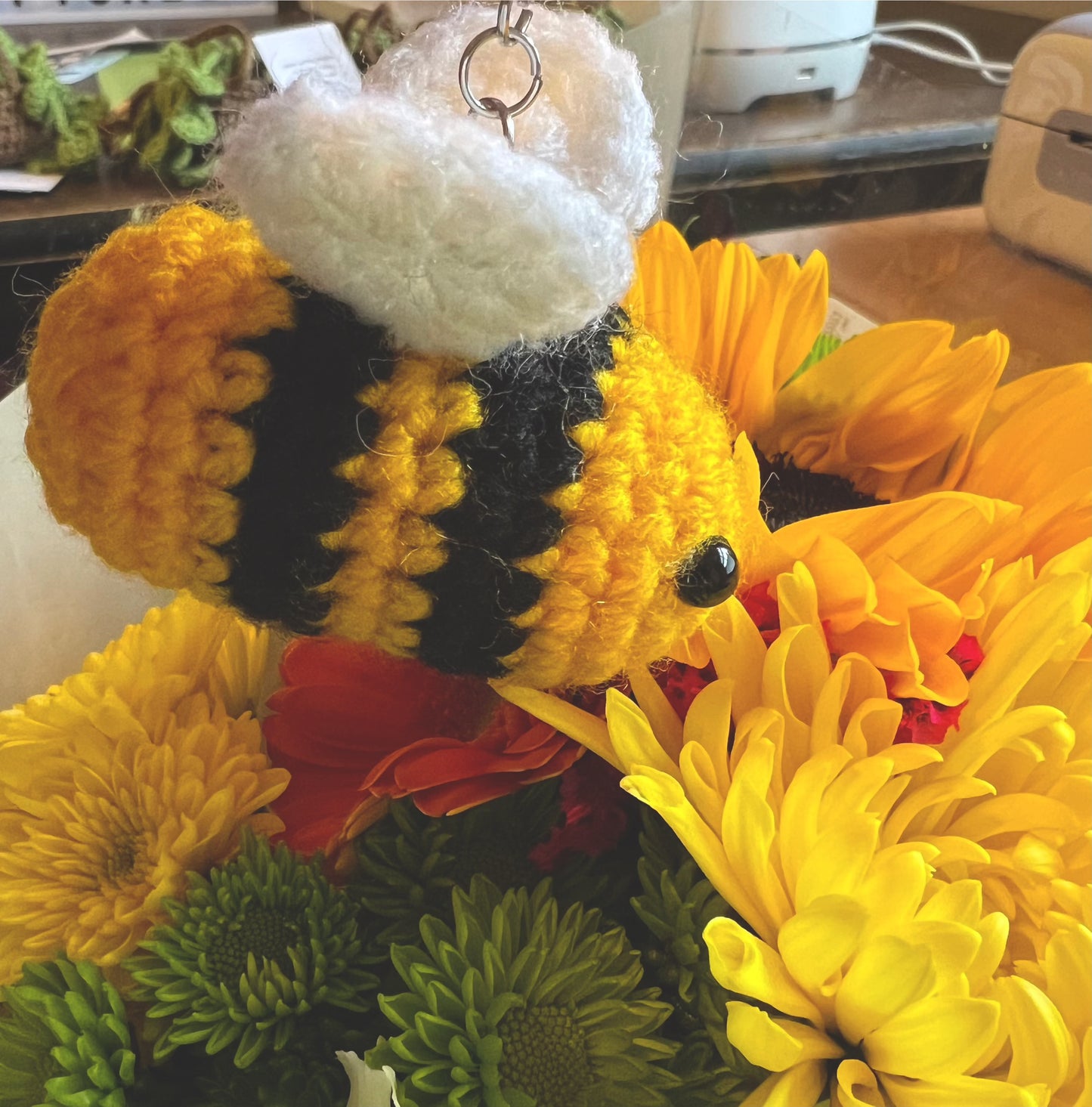 Bumblebee Crochet Keychain