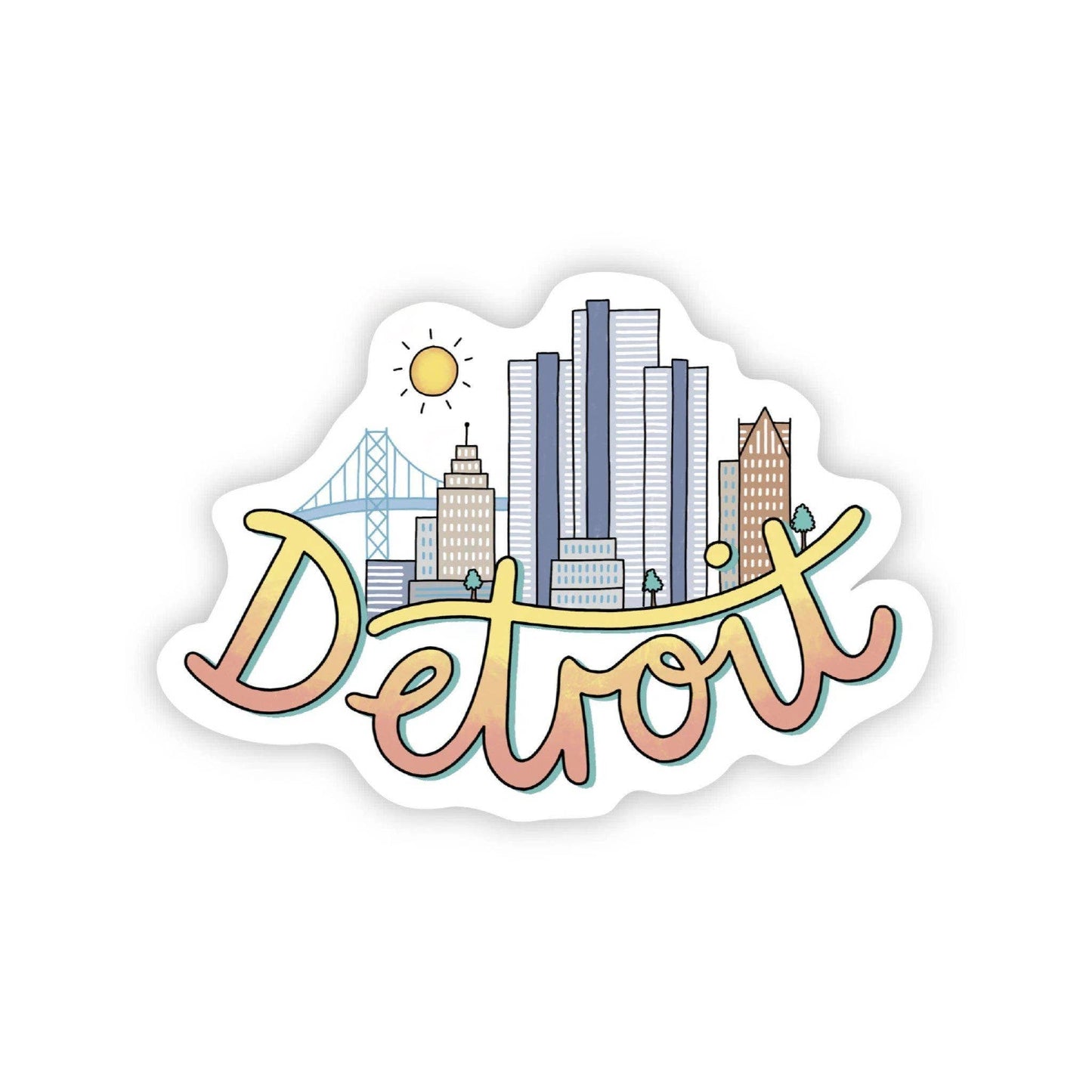 Detroit Skyline Sticker