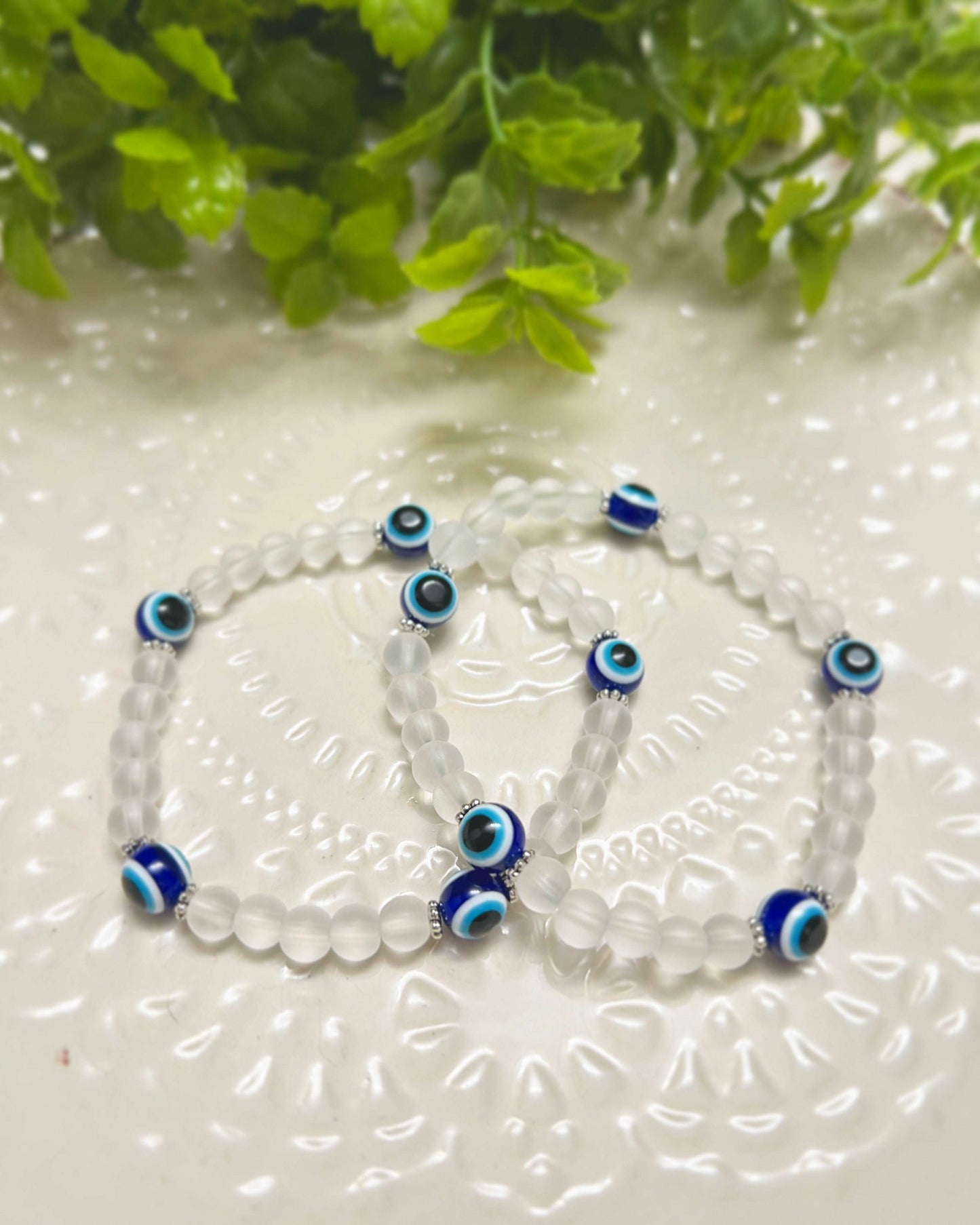 Evil Eye Beaded Bracelet with Natural Gemstones