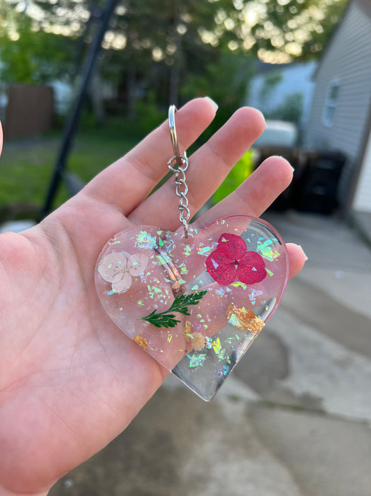 Resin Heart Keychain