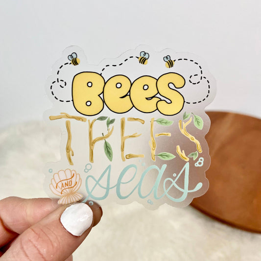 Bees Trees And Seas Clear Sticker
