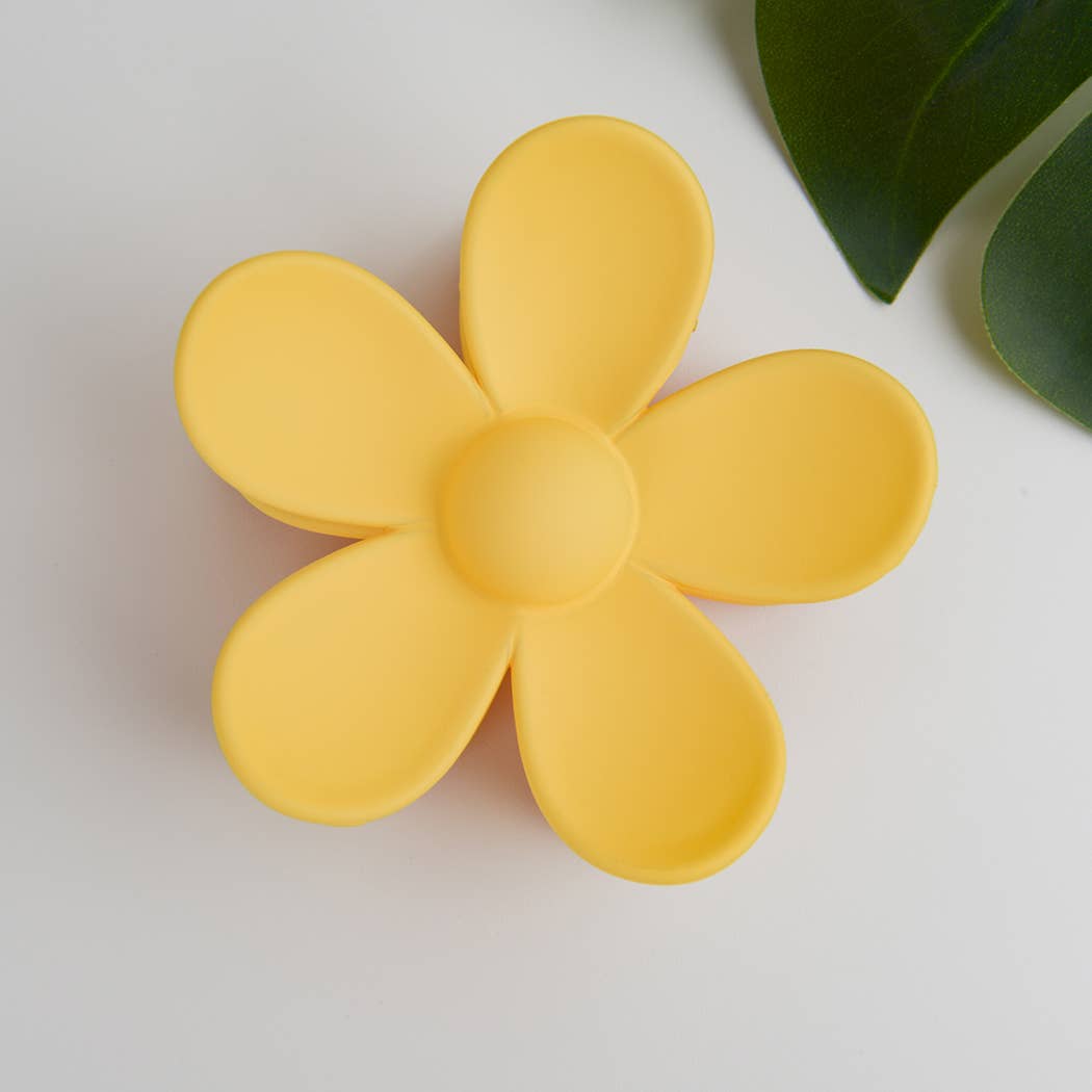 2.75'' Cute Large Flower Hair Claw Clips - Yellow