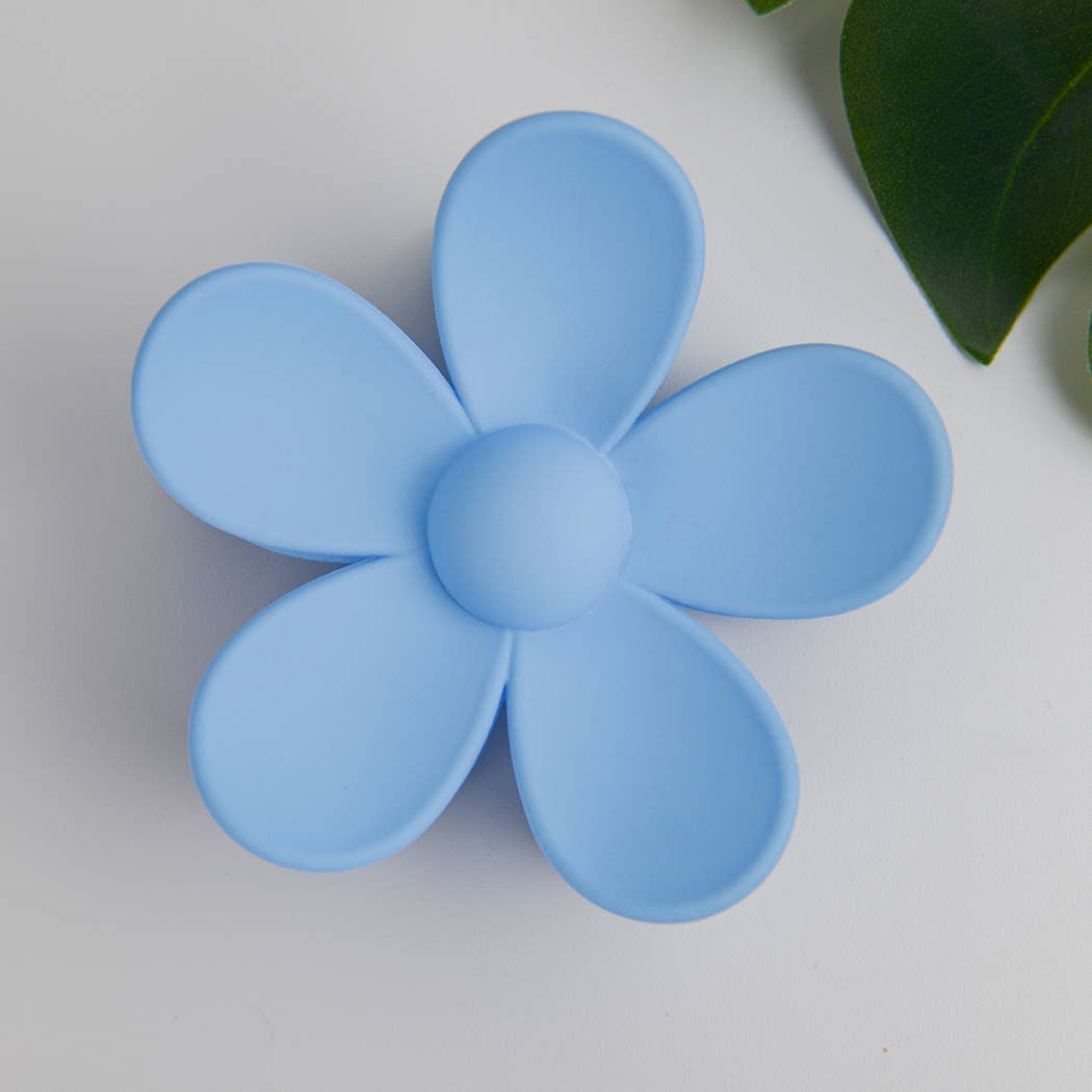 2.75'' Cute Large Flower Hair Claw Clips - Light Blue