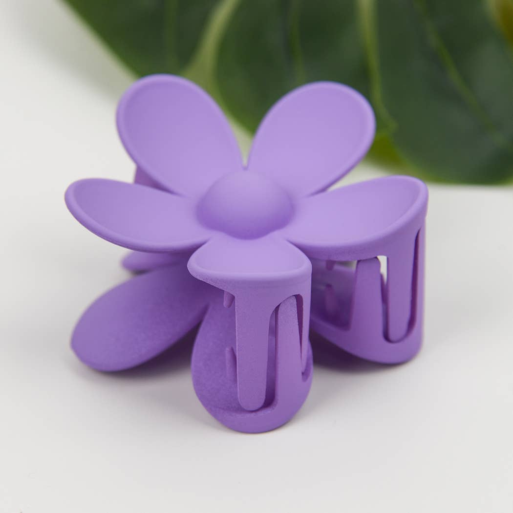 2.75'' Cute Large Flower Hair Claw Clips - Purple
